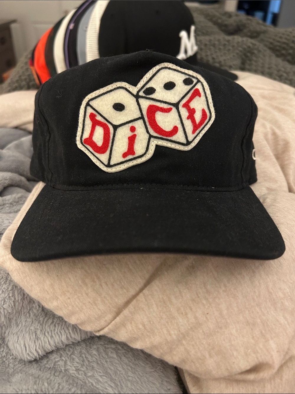 Black Dice Patch Baseball Cap - Men's Casual Hat
